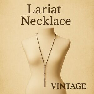 Beaded Y-Lariat Gold Toned Necklace